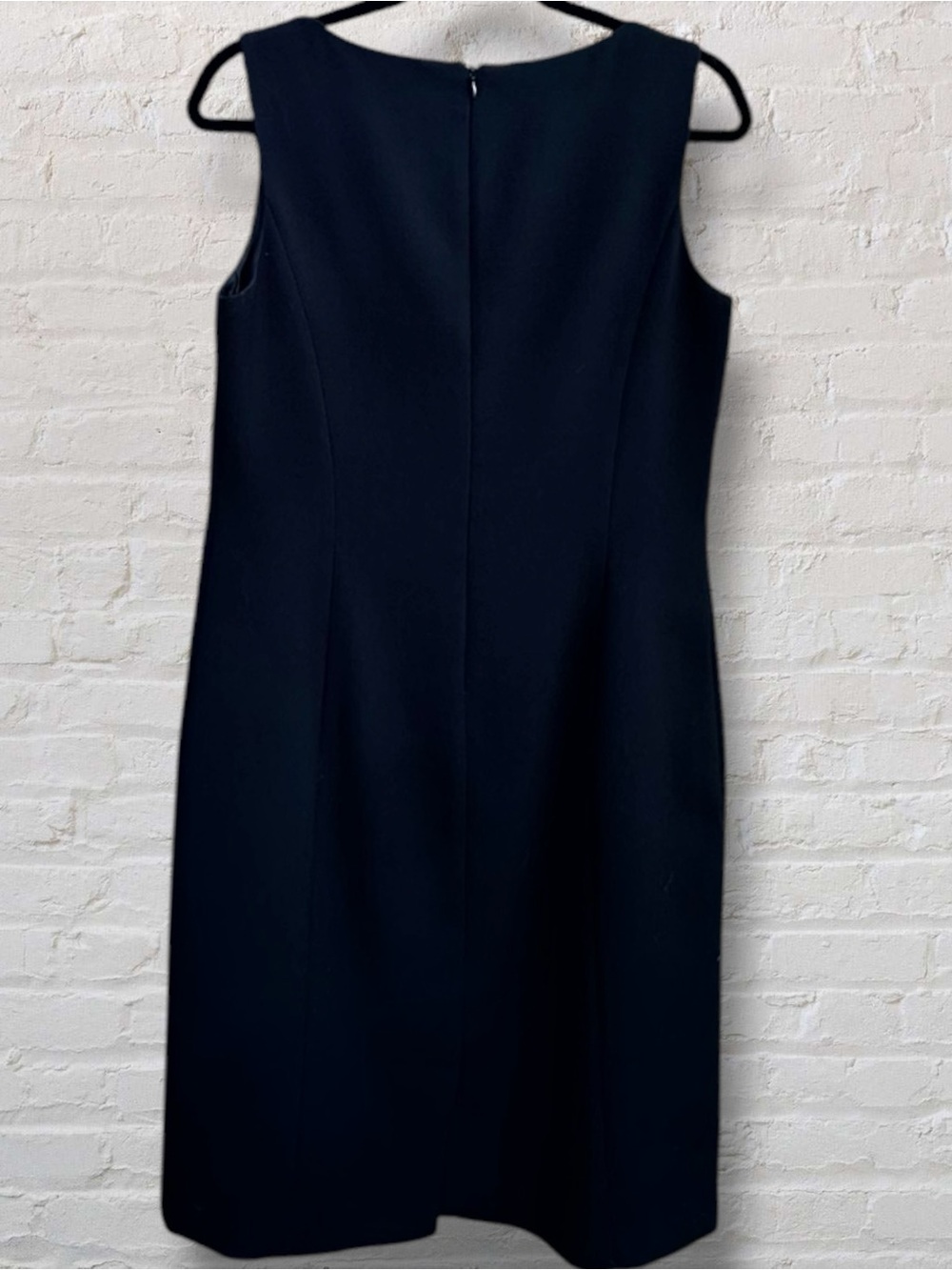 Calvin Klein Black Sleeveless Sheath Dress 8 Midi Workwear Office LBD 90s - Picture 7 of 11